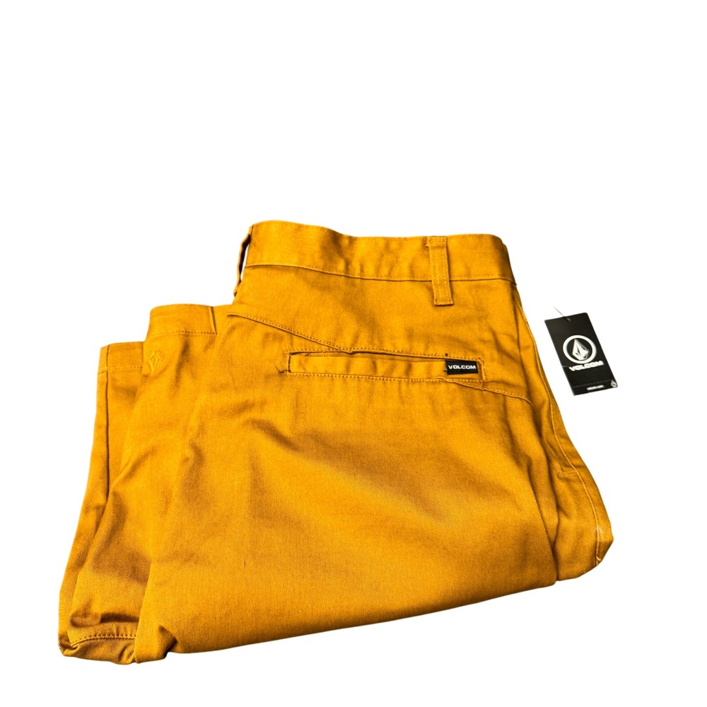 Volcom Shorts Mens 38 (39x11 ACTUAL) Vmonty Stretch Golden Brown Chino NEW